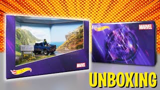 UNBOXING SDCC 2020 Exclusive Hot Wheels Marvel Land Rover Defender 110 Truck Rocket \u0026 Hulk by Mattel