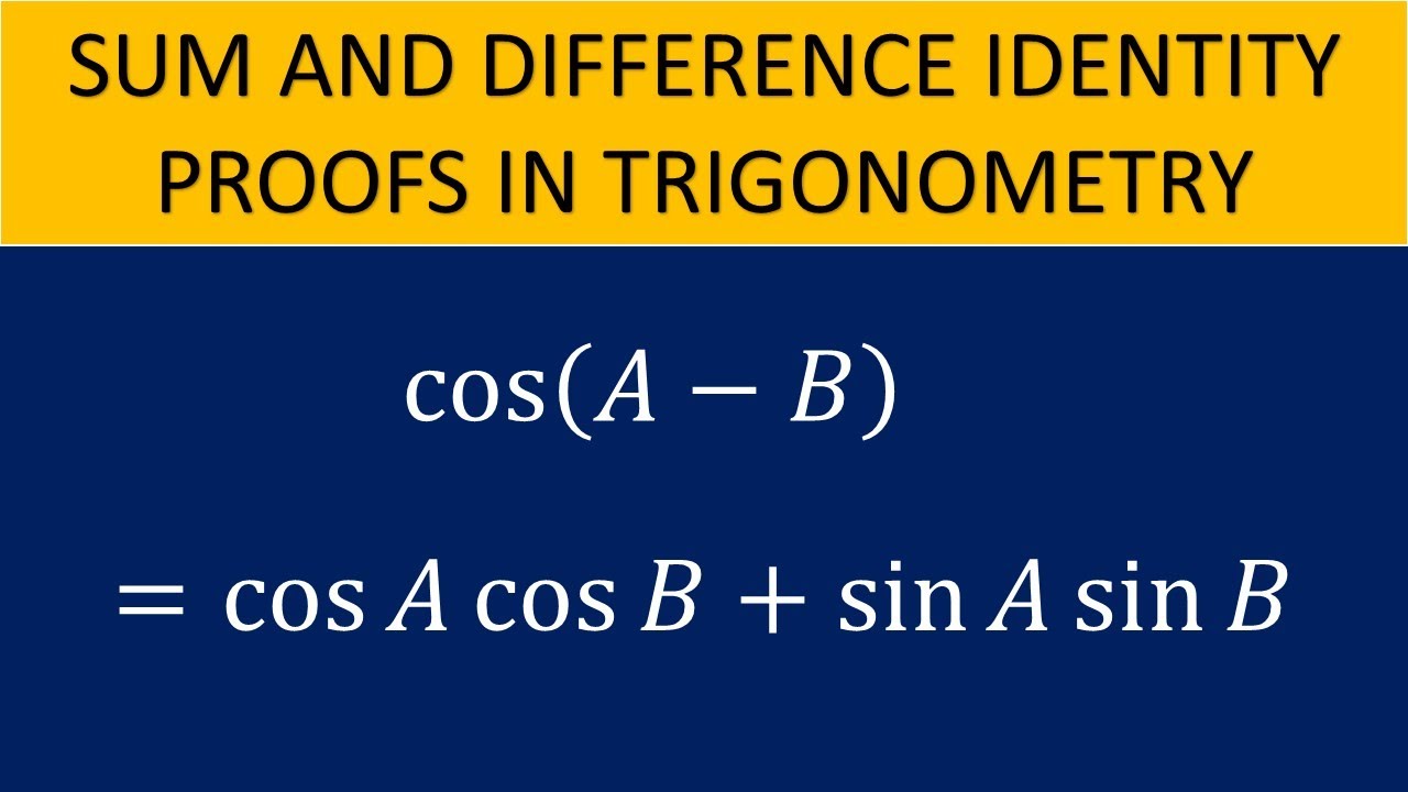 Cos(a-b)=cosacosb+sinasinb Proof - YouTube