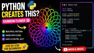 🌸 Python Creates This Beautiful Rainbow Flower! 🌈🐍