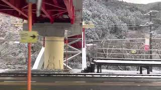 雪の降ってる大歩危駅