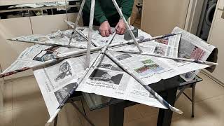 Newspaper Umbrella   Making and remaking video