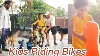 Ananya \u0026 Rajbir With New Cycle In Nana - Nani Home | Papa Teach A Kids To Ride A Bike #enjyoungride