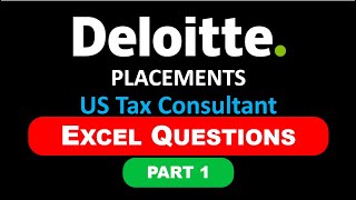 #Deloitte Tax Consultant | #Excel (Part 1) | #Aptitude Test Questions @TheAptitudeGuy