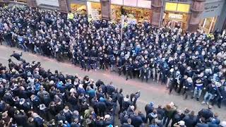 Schalke Fans go crazy in the streets of Manchester
