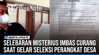 BALAI DESA BANJIR SELEBARAN MISTERIUS, IMBAS DUGAAN KECURANGAN SELEKSI PERANGKAT DESA