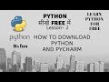Python Tutorial for Beginners | how to download and python and pycharm
