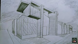 How to Draw in 2-point Perspective Modern House