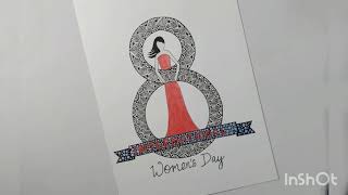 Women's Day Mandala art || How to draw women's day drawing step || #mandala #zentangle #womensday