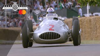 Mighty 200mph+ pre-war Silver Arrows at Goodwood with Coulthard, Mason and Mass