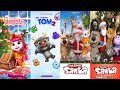 My Talking Angela 2 vs My Talking Tom 2 vs Talking Santa vs Talking Santa meet Ginger Gameplay