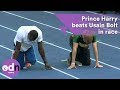 Prince Harry beats Usain Bolt in race