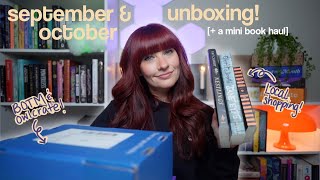 sept/oct subscription unboxing 💌 owlcrate, book of the month + a mini book haul!