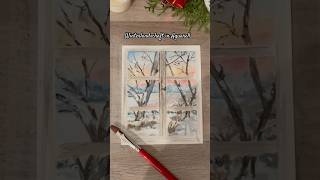 Aquarell Fensterblick Winterlandschaft #aquarell #malen #art #watercolor #diy #kreativ #painting