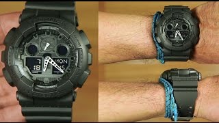 Casio G-shock GA-100-1A1 *ALL BLACK - UNBOXING + LIGHT DEMO