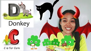 Online learning: lesson 6 review of letters Cc and DD for preschoolers and kindergartens.