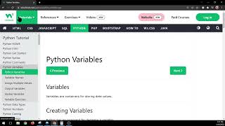 W3schools Python Variables