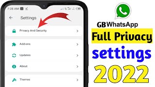 GB WhatsApp Top 5 Privacy & security settings || GB WhatsApp privacy and security settings 2022