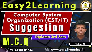 Diploma 3rd Sem CST/IT - Computer System Organization MCQ Suggestion by Krishna paul sir