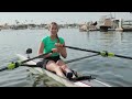 30 minute rowing workout on live water with hydrow s laine newport beach california