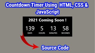 How To Make Countdown Timer Using HTML, CSS & JavaScript | WebHak5