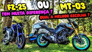 FZ-25 OU MT-03 ? TEM MUITA DIFERENÇA ? QUAL A MELHOR ESCOLHA ?