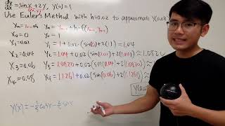Euler's Method Example (first order linear differential equation)