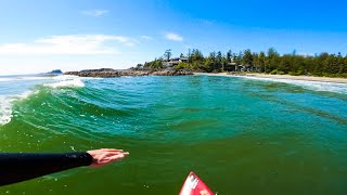 SOLO SESSION AT EMPTY A-FRAME WAVE IN TOFINO - RAW POV