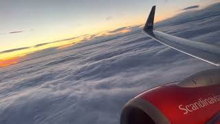 4K | SAS Boeing 737-700 foggy takeoff from Oslo