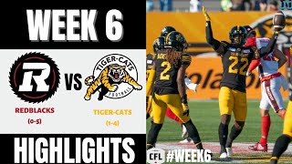 Ottawa Redblacks vs Hamilton Tiger-Cats | 2022 CFL Week 6 | Highlights