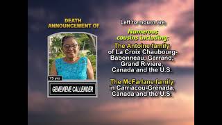 Genevieve Callender ~ Long Obituary