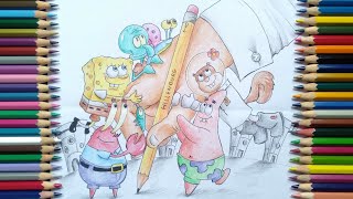 SpongeBob SquarePants | how to draw spongebob and friends