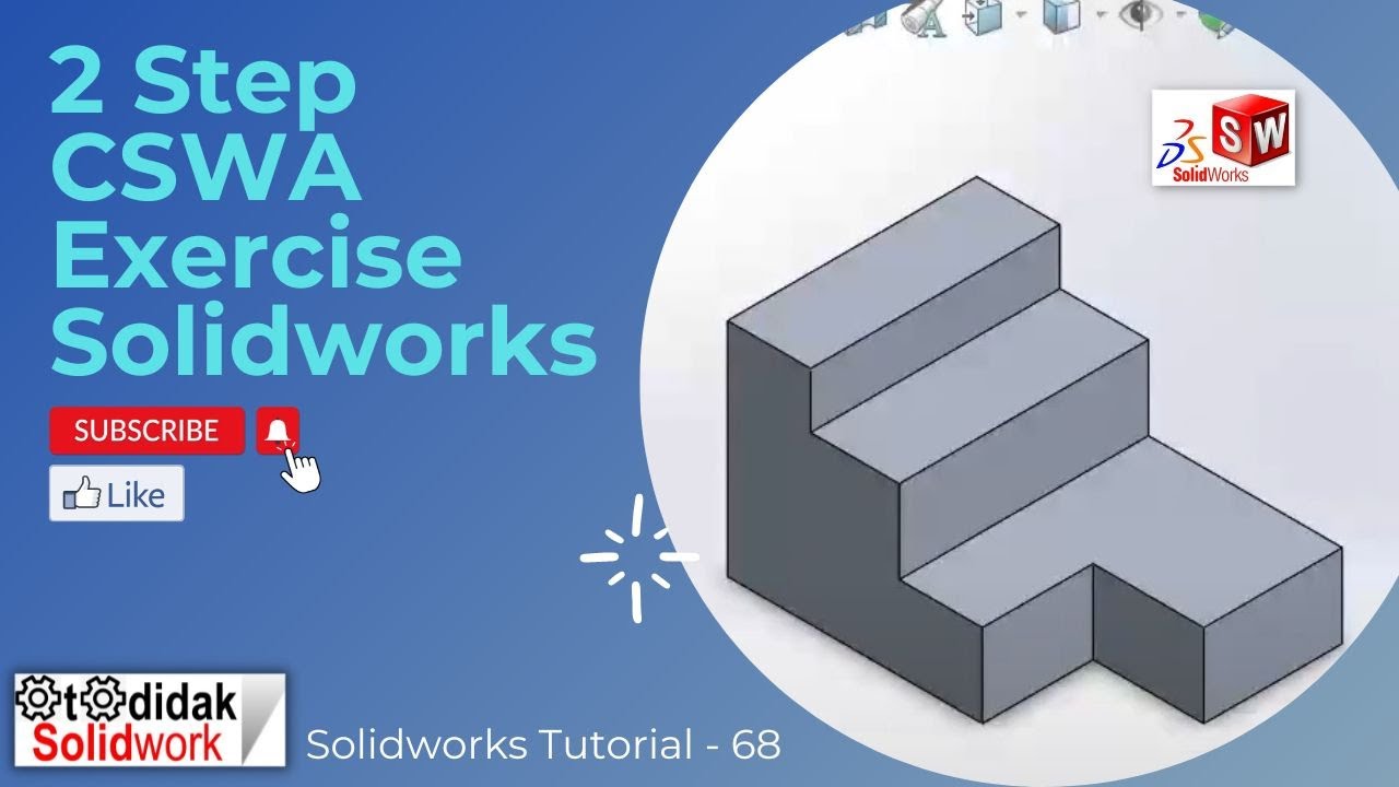 2 Step CSWA Exercise Solidworks (Certified SOLIDWORKS Associate) - YouTube