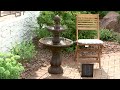 sunnydaze two tier solar outdoor water fountain with battery backup rust finish amp f802 rust