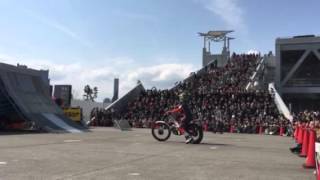 トライアル バックフリップ 野本佳章 東京モーターサイクルショー20160326/Motorcycle trials Backflips Tokyo Motorcylce Show 20160326