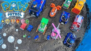 Paw Patrol Mud Adventures | Kids playing in the mud pool | Cleaning muddy toys with Bubbles