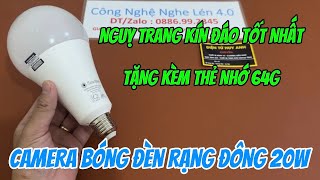 Camera giấu kín bóng đèn rạng đông 20w mẫu mới 2024, camera ngụy trang bóng đèn wifi full4k tốt nhất