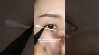 nyobain hack eyeliner cuma sedetik langsung jadi? 🤔 #eyeliner #eyelinertutorial #hacks #makeup #hack