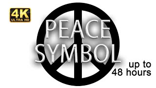 PEACE Symbol Black in White 12h Background 4k
