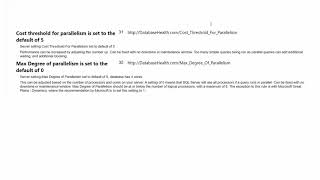 SQL Server Parallelism settings
