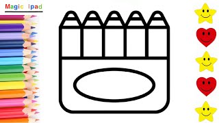 Como dibujar una CAJA DE LAPICES DE COLORES | niños 💓⭐ How to draw a COLORED PENCIL BOX | kids