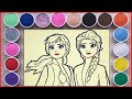 TÔ MÀU TRANH CÁT CÔNG CHÚA ELSA & EM GÁI ANNA - Elsa & Anna sand painting (Chim Xinh)