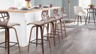 Multi-Purpose Dining: The Folia Counter Stools, Fabrico Chairs, and Clara Round Dinette Table