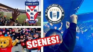 PYROS AND LIMBS IN FIERCE YORKSHIRE DERBY! York City Vs Halifax Town Vlog