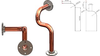 Tutorial #037 SolidWorks: 3D projected pipe (3/4) with flanges