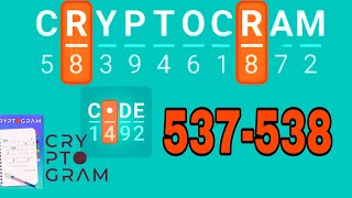 CRYPTOGRAM Word Logic Puzzles level 537 538