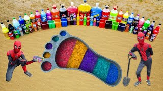 How to make Foot with Rainbow Orbeez, Giant Sodas, Fanta, Pepsi, 7up, Coca Cola \u0026 Mentos