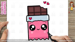 How to Draw a Cute Simple Chocolate Day Bar - Easy for Kids