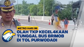 Tim Gabungan Olah TKP Laka Tunggal Bus Brimob di Tol Purwodadi