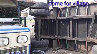 Accident tractor trolley sugarcane heavy load / mahindra arjun 555 di / oohh my god accident tractor