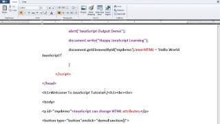 JAVASCRIPT OUTPUT ALERT INNERHTML DEMO